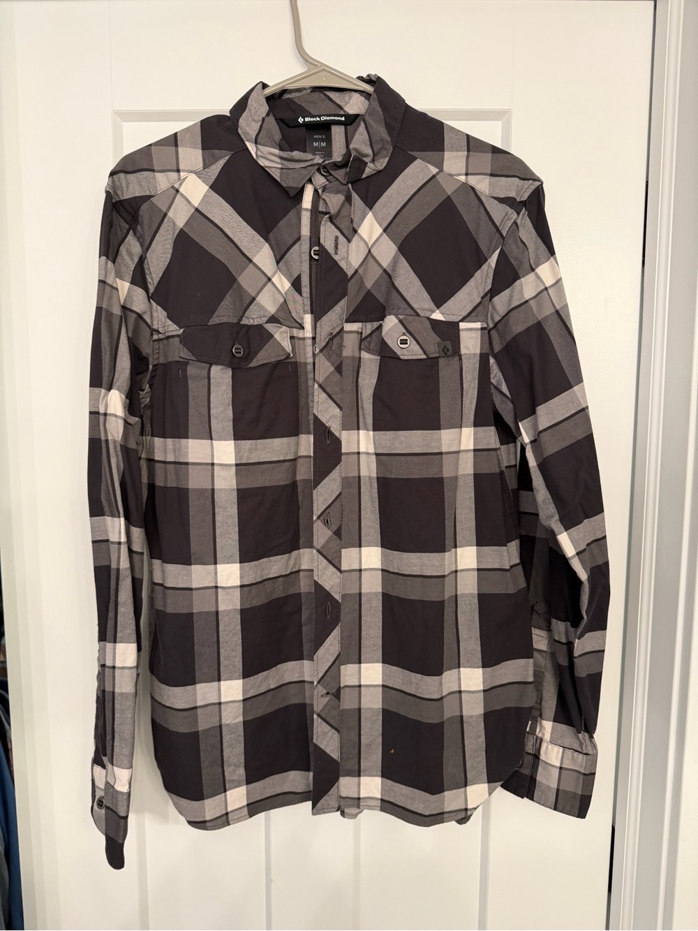 Black Diamond Plaid Flannel Shirt - Black, Gray, Cream